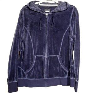 TEK Gear Wm XL Hoodie Navy Velour Pockets Washable
